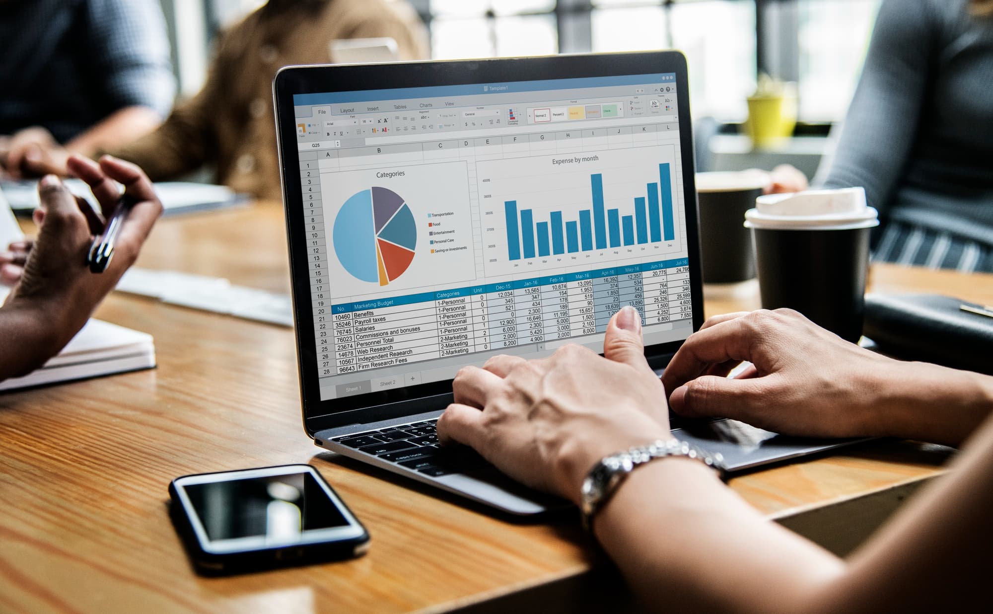 Financial reporting — analysing monthly performance charts