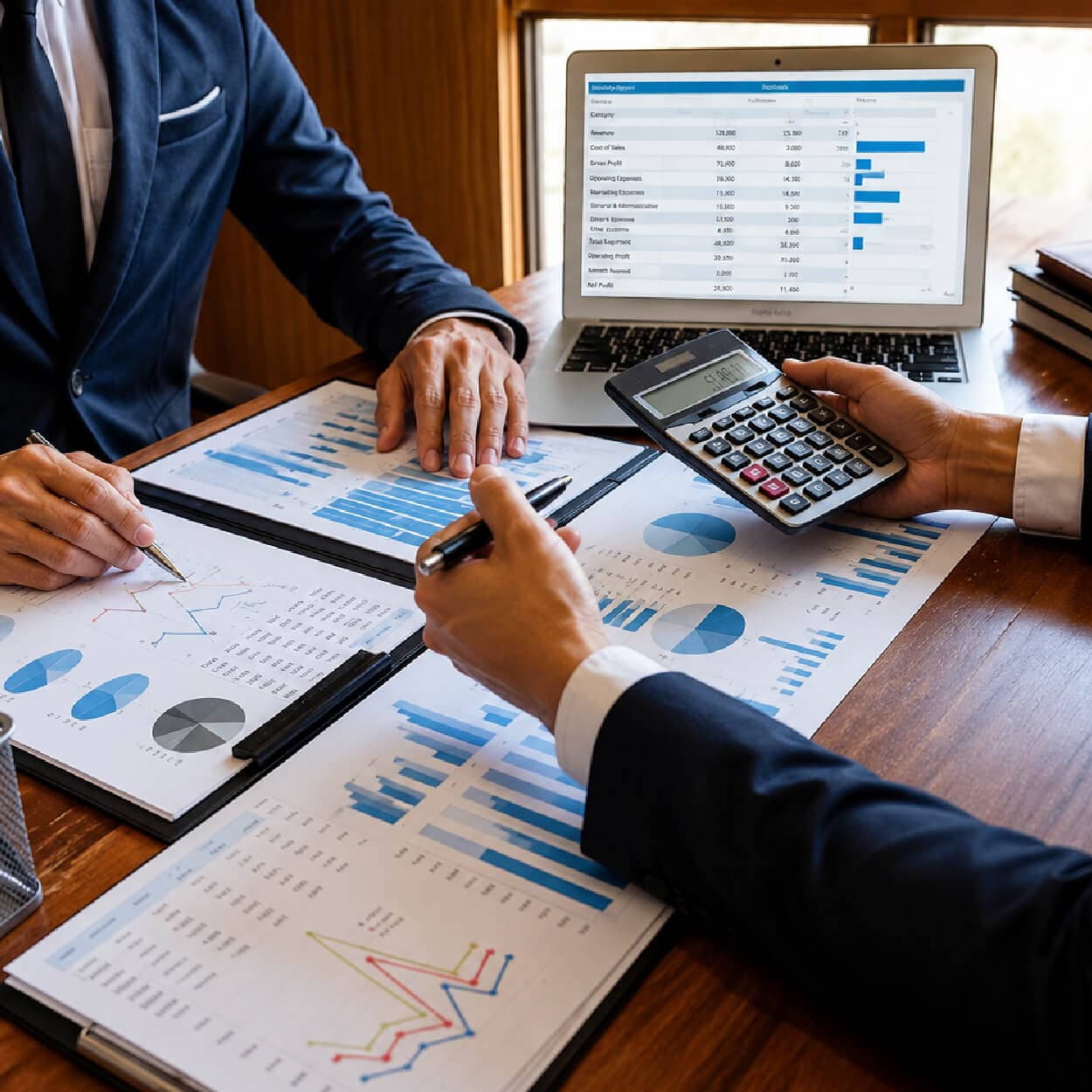 Monthly bookkeeping — a bookkeeper working through monthly transactions
